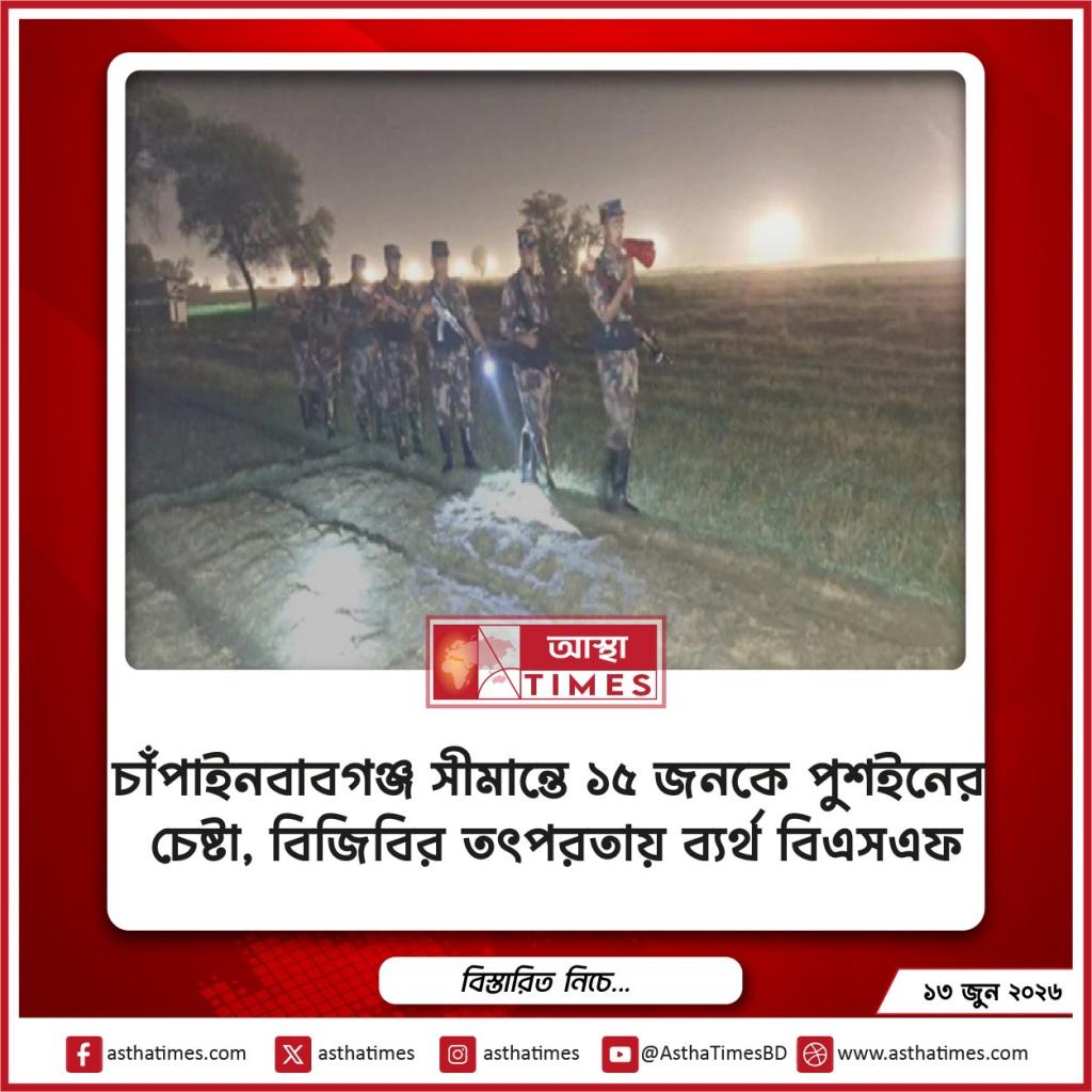 চাঁপাইনবাবগঞ্জ সীমান্তে ১৫ জনকে পুশইনের চেষ্টা, বিজিবির তৎপরতায় ব্যর্থ বিএসএফ