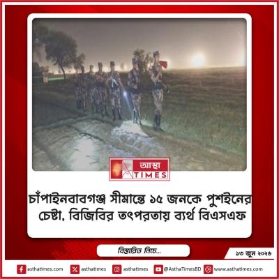 চাঁপাইনবাবগঞ্জ সীমান্তে ১৫ জনকে পুশইনের চেষ্টা, বিজিবির তৎপরতায় ব্যর্থ বিএসএফ