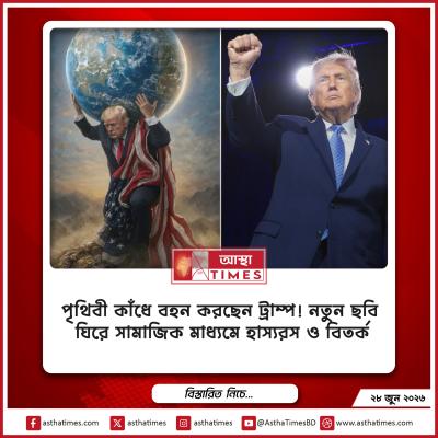 পৃথিবী কাঁধে বহন করছেন ট্রাম্প! নতুন ছবি ঘিরে সামাজিক মাধ্যমে হাস্যরস ও বিতর্ক