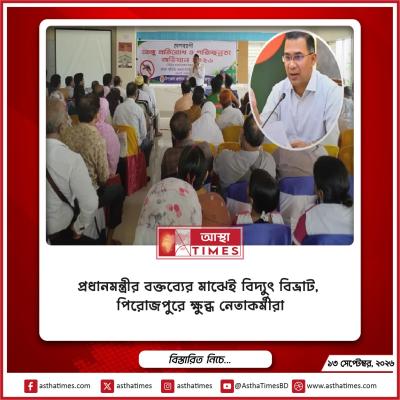 প্রধানমন্ত্রীর বক্তব্যের মাঝেই বিদ্যুৎ বিভ্রাট, পিরোজপুরে ক্ষুব্ধ নেতাকর্মীরা